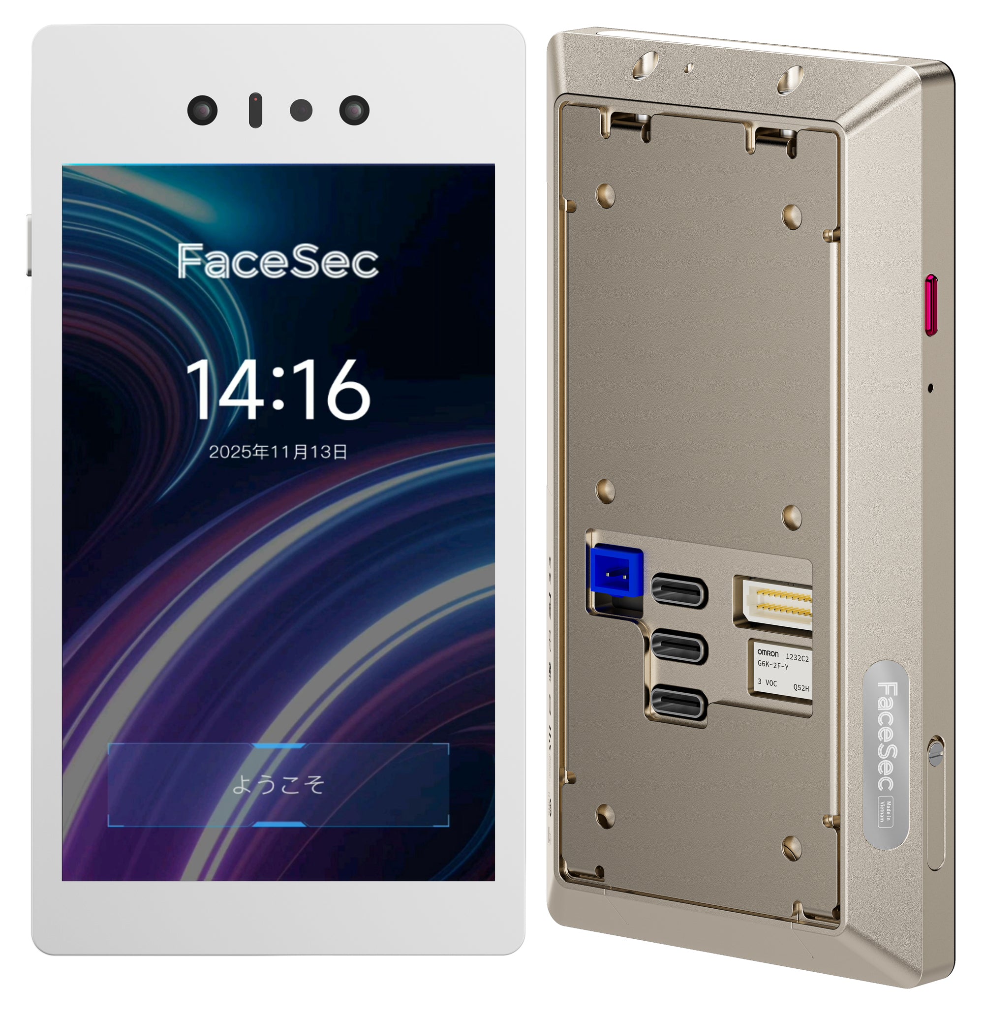 FaceSec(フェイスセック) 入退室管理 AI顔認証 高速 高精度 アクセスコントロール 管理システム内蔵 4.3インチ壁掛け型(FRD-W43)