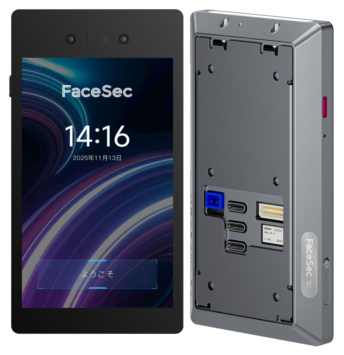 FaceSec(フェイスセック) 入退室管理 AI顔認証 高速 高精度 アクセスコントロール 管理システム内蔵 4.3インチ壁掛け型(FRD-W43)