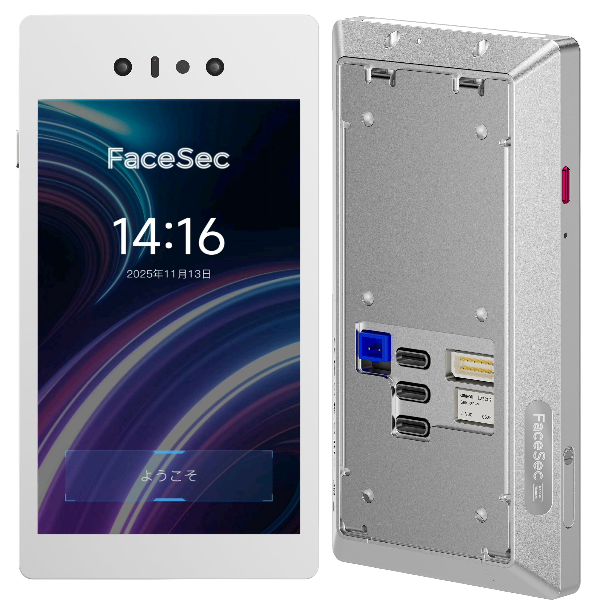 FaceSec(フェイスセック) 入退室管理 AI顔認証 高速 高精度 アクセスコントロール 管理システム内蔵 4.3インチ壁掛け型(FRD-W43)