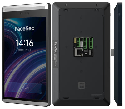 FaceSec(ﾌｪｲｽｾｯｸ) 入退室管理 AI顔認証 高速 高精度 アクセスコントロール 管理システム内蔵 8インチ壁掛け型（FRD-WS-HD3G）3GB+32GB