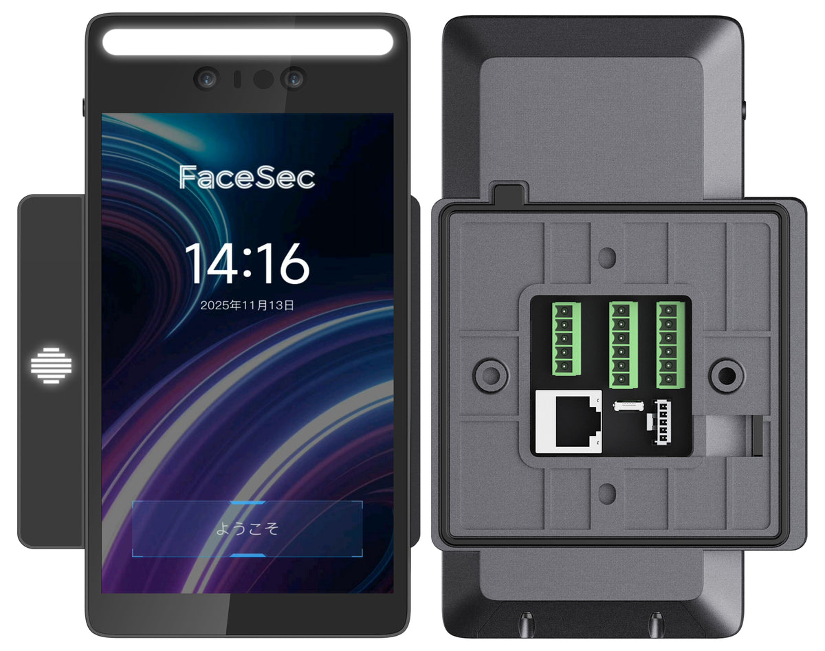 FaceSec(ﾌｪｲｽｾｯｸ) 入退室管理 AI顔認証 高速 高精度 アクセスコントロール 管理システム内蔵 5.5インチ壁掛け型（BRD-WS-BD）