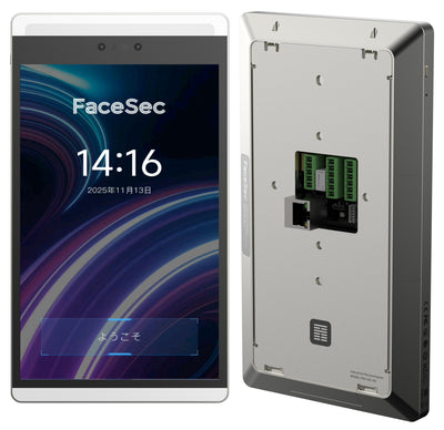 FaceSec(ﾌｪｲｽｾｯｸ) 入退室管理 AI顔認証 高速 高精度 アクセスコントロール 管理システム内蔵 8インチ壁掛け型（FRD-WS-HD）2GB+16GB