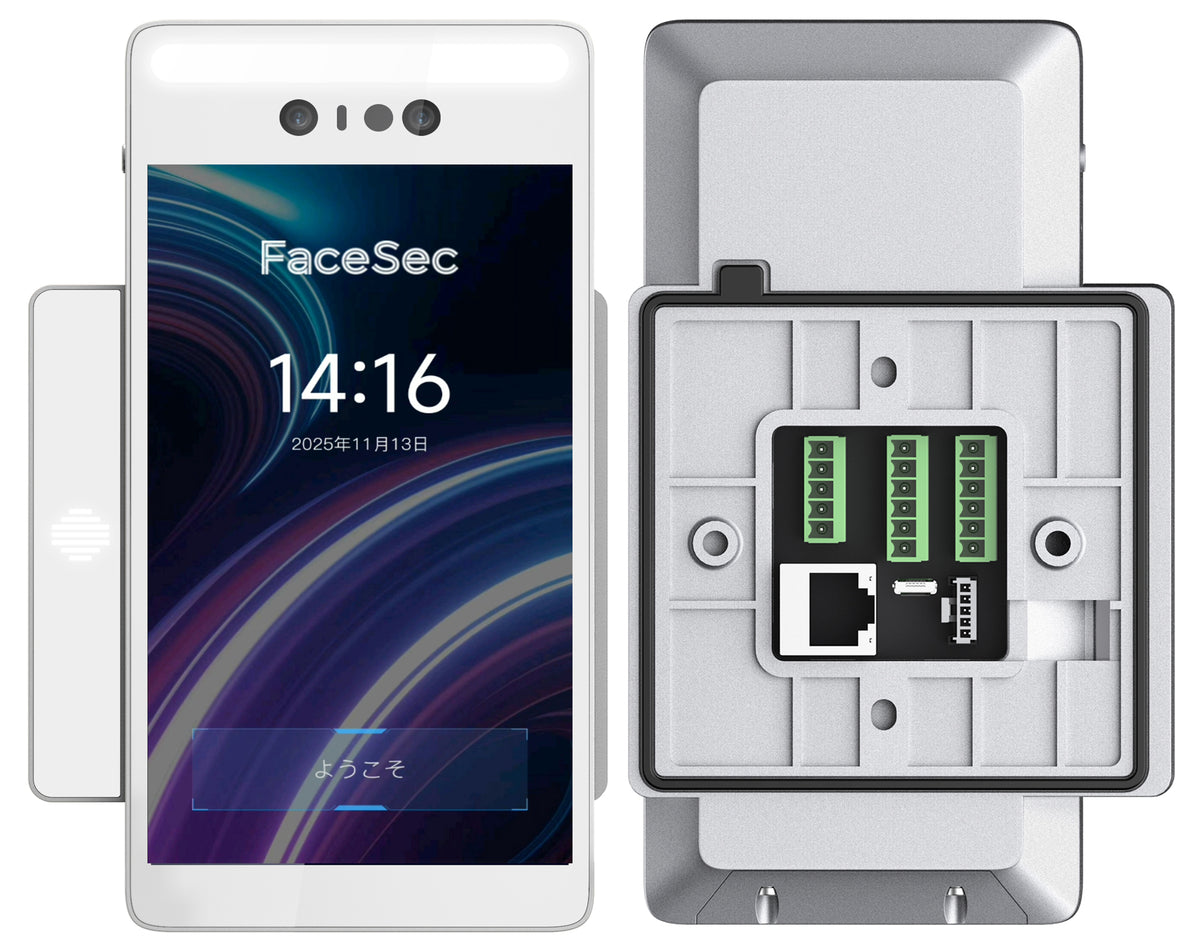 FaceSec(ﾌｪｲｽｾｯｸ) 入退室管理 AI顔認証 高速 高精度 アクセスコントロール 管理システム内蔵 5.5インチ壁掛け型（BRD-WS-BD）