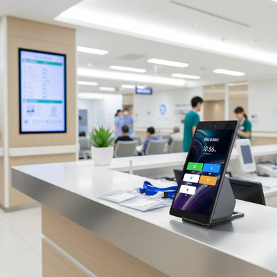 FaceSec(ﾌｪｲｽｾｯｸ) タイムレコーダー AI顔認証 高速 高精度 2万人登録 勤怠管理システム内蔵 自動集計 シフト管理 ペーパーレス 簡単操作 8インチ据え置き型（FAD-D80）
