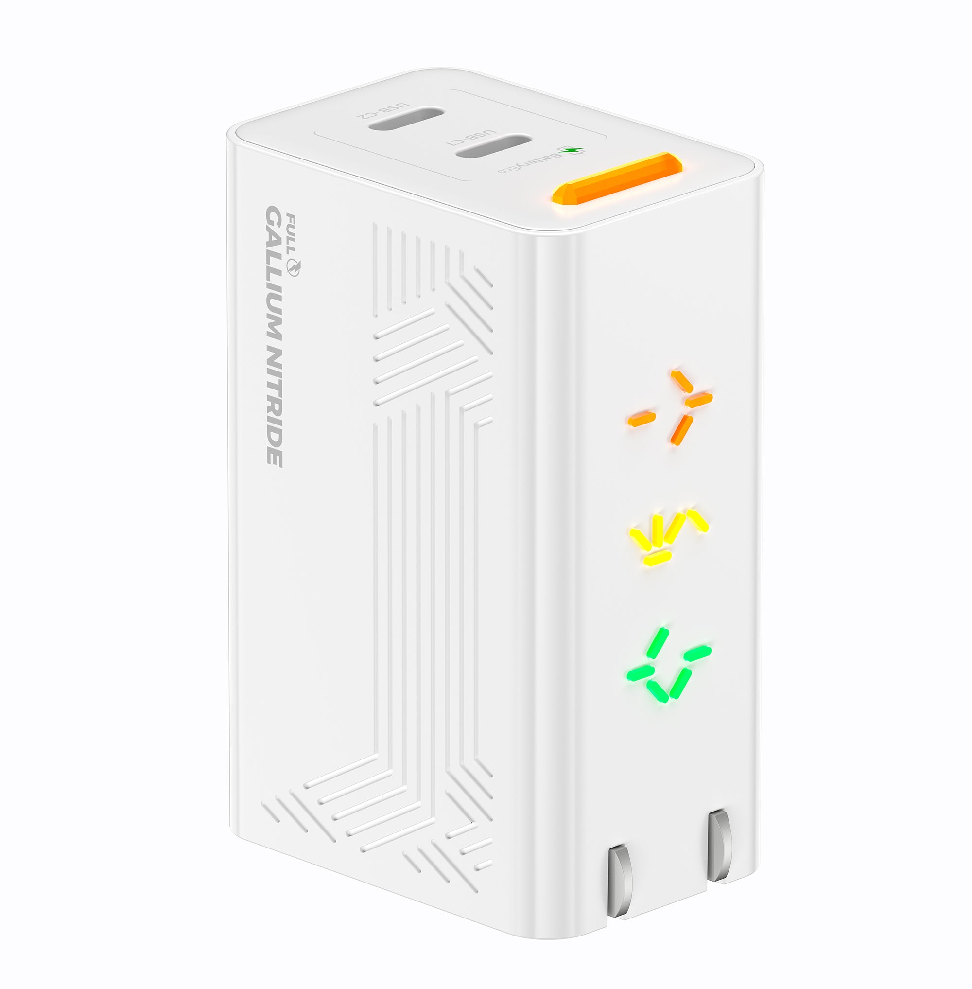 PHYSCE(ﾌｧｲｽ) 67W GaN急速充電器 USB-C×2 PD対応 2台同時でも最大47%速い ポート独立給電 360°RGBライト 折りたたみ式プラグ PSE技術基準適合 MacBook Pro 14 iPhone 17/16/15 iPad対応